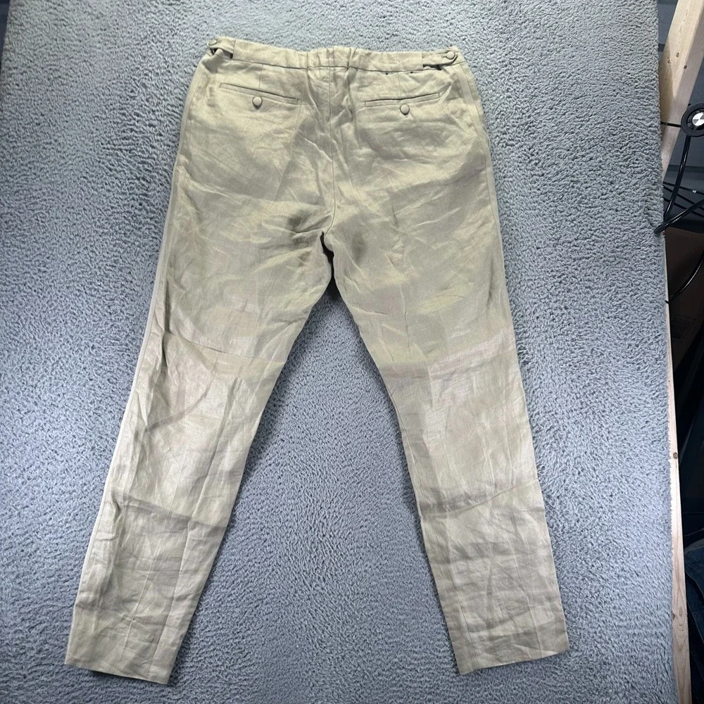 Banana Republic Pant Men's 38x33 Beige Linen Chino Straight Leg Business Career